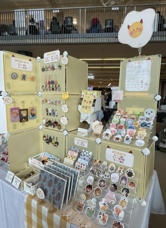 half table setup at UBC Makers Market (Nov 2024)